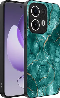 Produktbild von Smartphonica Phone Case Fit für Oppo Reno 13 Pro mit Marmor-Druck - TPU zurück Abdeckung Fall Marmor-Design - Gold Grün