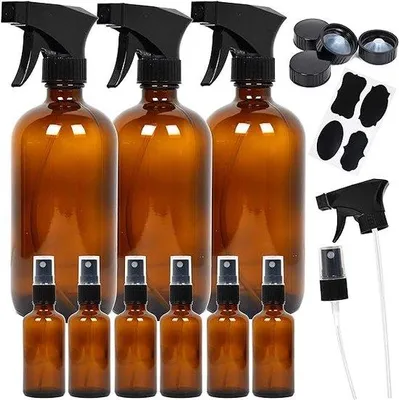 Produktbild von Famanu Sprühflasche - Nachfüllbare Glasflaschen 500ml und 50ml