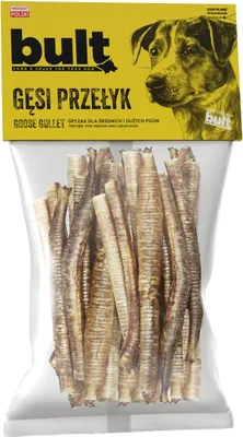 Obrázek produktu pro BULT – Psí pamlsek Sušená husí jícen – Žvýkací pamlsky pro psy – Produkty pro psy – Krmivo pro psy – Potřeby pro domácí mazlíčky