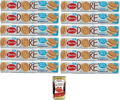 Produktbild von Doria - Dorè Doricrem Gusto Vaniglia Tubo Dorè Doricrem Vanillearoma Tube 12x150gr + Italian Gourmet polpa 400g