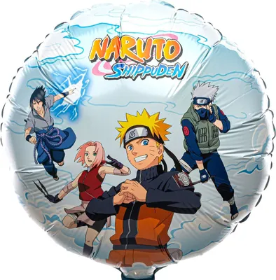 Naruto Folienballon rund Naruto Shippuden 43 cm Party-Deko Tisch-Deko Dekoration Geburtstag Kindergeburtstag Manga-Party Mottoparty Serie Comic Ballon Luftballon