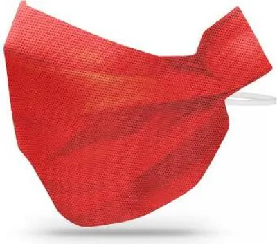 Produktbild von Behelfsmaske Gesichtsmaske Maske mit wasserabweisenden Vliess - 15443/1 Color - rot Größe - 6 Stück