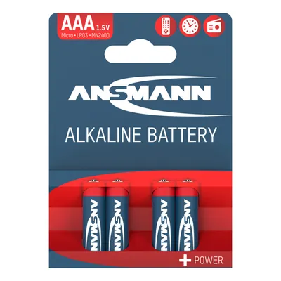 Obrázok produktu pre Ansmann 5015553, Batéria na jedno použitie, Alkalický, 1,5 V, 4 kusov, Viacfarebný, 10,5 mm