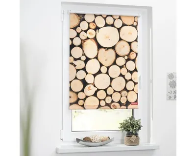 Obrázek produktu pro Roleta na okno Lichtblick bez vrtání hnědý stoh dřeva 100x150 cm včetně upínacích držáků
