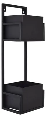 Produktbild von LOFT42 Flora Wandpflanzgefäß doppelt – Metall – Schwarz – 60 x 20 x 15