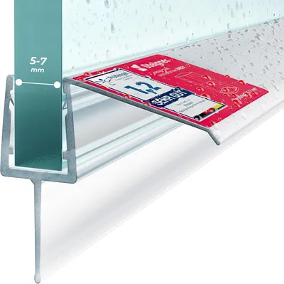 Produktbild von STEIGNER Duschtürdichtung UK21 200 cm (1 Stk.) Transparent - Dichtung gerade für Eckeinstieg Dusche oder Fünfeckdusche mit Duschtür 5-7 mm - Schutz gegen Auslaufen, Wasserdicht, Unauffälliges Design