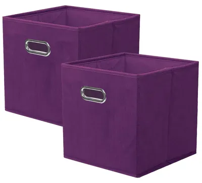 Produktbild von Stoffaufbewahrungsboxen, 2-teiliges Set faltbarer Aufbewahrungswürfel mit Metallgriff für Kleiderschrank und Spielzeug
