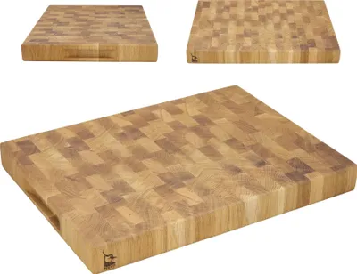 Zdjęcie produktu dla DESKA do krojenia SZTORCOWA END GRAIN BLOK dębowa olejowana 40x30x4 LOGO