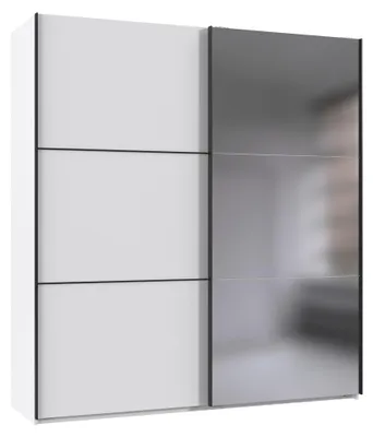 Produktbild von Schwebetürenschrank >indiana A< in WEISS / SPIEGEL - 200x216x65cm (BxHxT)