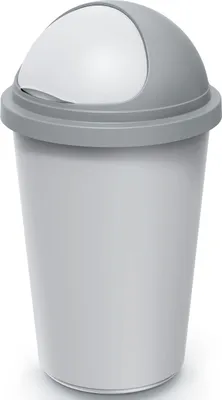 Obrázok produktu pre 50l strieborný plastový odpadkový kôš s uzamykateľným vekom, recyklovaný