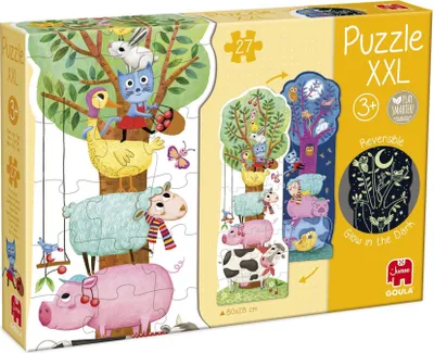 Produktbild von Jumbo GOULA - Puzzle XXL Farm Day & Night, 27 Stück(e), Tiere, 3 Jahr(e)