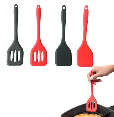 Productafbeelding van Set van 4 Siliconen Spatels voor de Keuken - Hittebestendige Keukenhulpen