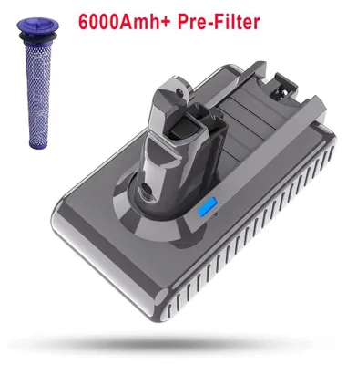 Image de Batterie de rechange - V6/DC62 - Li-Ion 21,6 V - Capacité ≥ 3 500 mAh - Avec 1 préfiltre - Rose