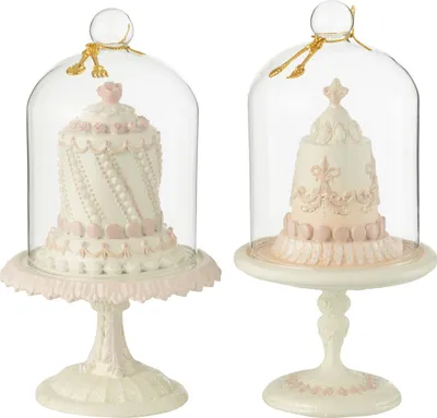 Zdjęcie produktu dla J-Line Cake Bell Resin White/Pink 2 Assorted