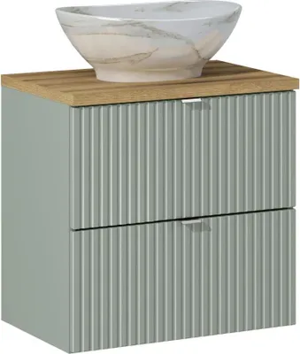 Obrázek produktu pro Koupelnová skříňka s deskou a umyvadlem 60 cm - frézované čelo a elegantní design
