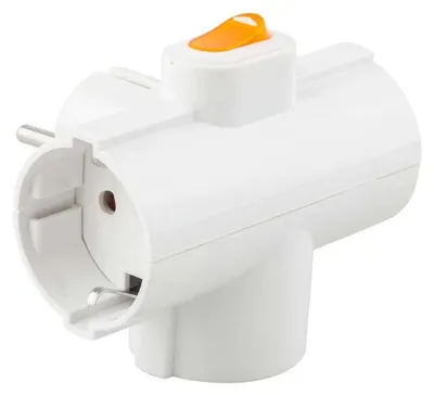 Image de Onlex Adaptateur triple Interrupteur 4.8 Mm Blanc Blanc One Size