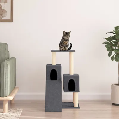 Obrázok produktu pre The Living Store Strom pre mačky so sisalovými škrabadlami Dark Grey 82 cm