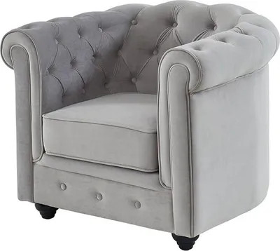 Produktbild von Sessel - Samt - Hellgrau - CHESTERFIELD