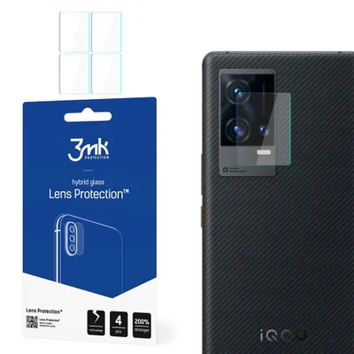 Produktbild von 3mk Hybridglas Lens Protection für Vivo iQOO 8 Pro 5G Kamera Objektiv Kameralinse 0,16mm 6H (4 Stück)