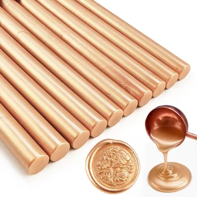 Produktbild von Heißklebepistolen-Siegelwachsstifte - 20er Pack - für Siegelstempel Briefe und Handarbeiten - Hellgold