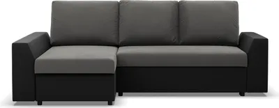 Produktbild von LUGO - Ecksofa mit Schlaffunktion, Bettkastem, Komfort und Still, grau + schwarz