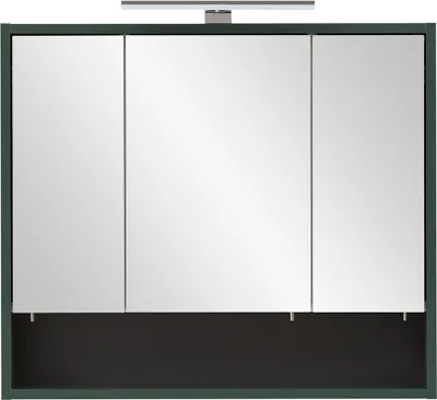 Produktbild von Badezimmer Spiegelschrank inkl. Beleuchtung KELLA-80 in waldgrün, B/H/T: ca. 70/64,2/16 cm