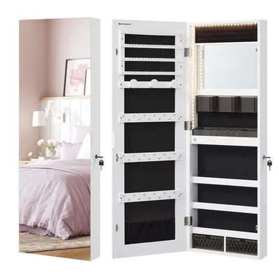 Produktbild von SONGMICS Schmuckschrank Spiegelschrank mit LED-Beleuchtung, Make-up-Spiegel