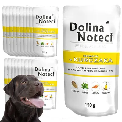 Zdjęcie produktu dla Mokra Karma Dla Psa Dolina Noteci Premium Bogata W Kurczaka Saszetka 20x150g