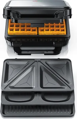 Produktbild von Arendo 4 in 1 Sandwichmaker mit abnehmbaren Platten, Waffeleisen, Panini Maker Kontaktgrill, Antihaftbeschichtung, BPA und PFOA frei, Temperaturkontrolle, Sandwich Maker, Sandwichtoaster