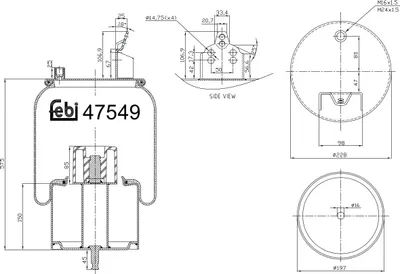 Image de Soufflet de ressort, suspension pneumatique FEBI 47549