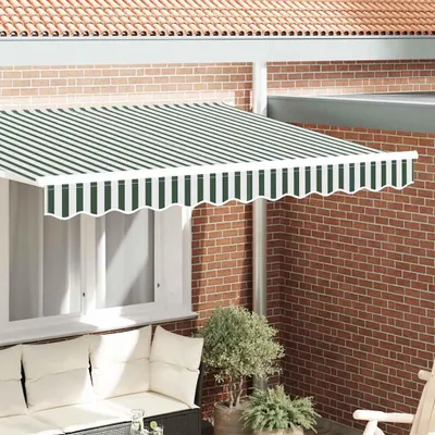 Obrázek produktu pro vidaXL Markýza zelená a bílá 580 x 20 cm plátno