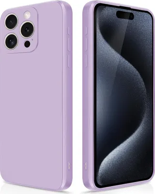 Produktbild von Silikon Hülle für iPhone 15 Pro Flüssigsilikon Dünn Gel Gummi Matt Kratzfeste Schutzhülle Lila