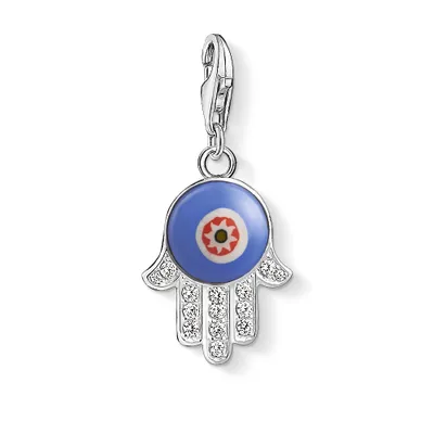 Zdjęcie produktu dla Thomas Sabo 1442-052-1 Wisiorek Charm Ręka Fatimy z niebieskiego szkła