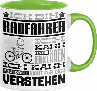 Produktbild von Radfahrer Geschenk Kaffee-Tasse Geschenkidee für Radfahrer Ich Bin Radfahrer Ich Kann Es Dir Erklären Jedoch Nicht Für Dich Verstehen Spruch Lustig (Grün)
