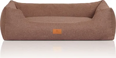 Produktbild von Knuffelwuff Hundebett Lotte aus Velours mit feinem Handwebcharakter XXL 120 x 85cm Lichtbraun