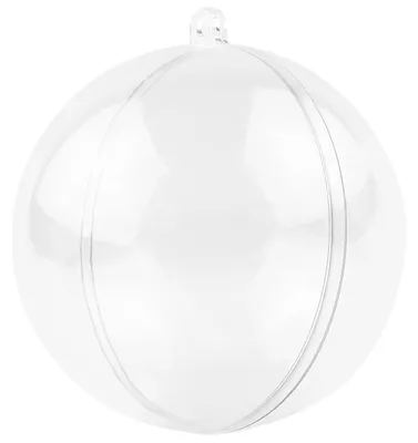 20 Acryl-Weihnachtskugeln 8 cm, selbstbefüllbar, transparent