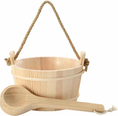 Produktbild von vidaXL Sauna-Eimer 2 pcs Braun Massives Kiefernholz und Hanf