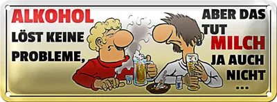 Produktbild von Blechschild Spruch 27x10cm löst keine Probleme Dekoration