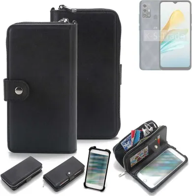 Produktbild von K-S-Trade 2in1 Handyhülle Schutzhülle kompatibel mit ZTE Blade A53 Pro & Portemonnee Cover Handy Hülle Case Etui Geldbörse Wallet Bookstyle