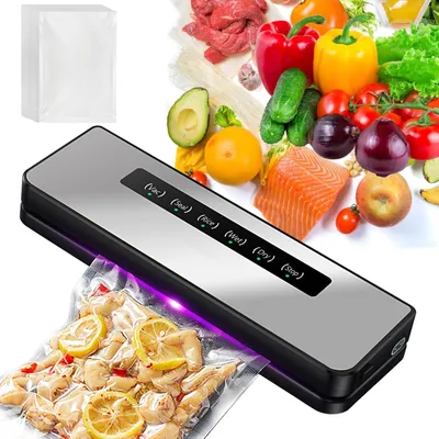 5-in-1 Vakuumiergerät für Lebensmittel, 30 Beutel, 65 kPa