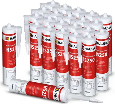 Produktbild von HAUSA Hochtemperatur Silikon HS250 dauerelastische Kleben +305°C 24 x 300ml