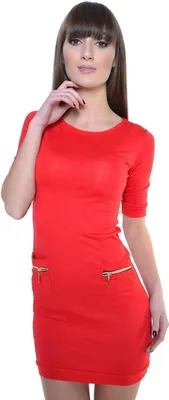 Produktbild von Damen Minikleid mit Taschen; Rot XS/S 34/36