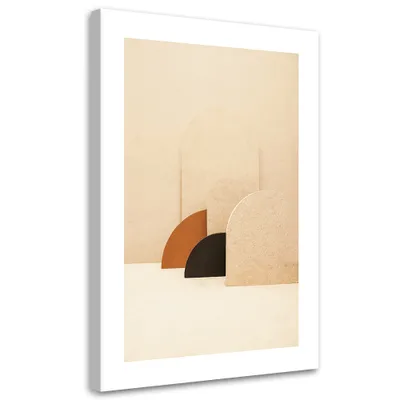 Produktbild von Leinwandbild Runde Formen 40x60 Feeby Beige bild für die wand bereit zum aufhängen