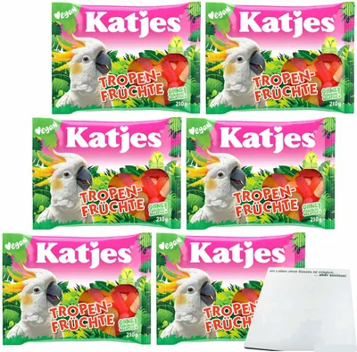 Produktbild von Katjes Tropen Früchte 6er Pack (6x210g Packung) + usy Block