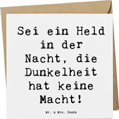 Produktbild von Mr. & Mrs. Panda Grußkarte Spruch Angst vor Dunkelheit überwinden - Weiß - Geschenk, Glückwunschkarte, Vertrauem, Zuversicht, emotionale Unterstützung, doppelkarte, Trost