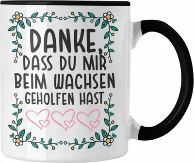 Produktbild von Trendation - Erzieherin Tasse Geschenk Herz Geschenke Abschiedsgeschenk mit Spruch Kaffeetasse Kindergärtnerin (Schwarz)