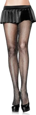Produktbild von Glitzer Netzstrumpfhose schwarz-silber