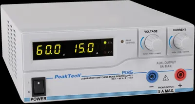 Image de PEAKTECH 1585 Alimentation de laboratoire, 60 V, 15 + 5 A, contrôlable à distance via USB (P 1585)