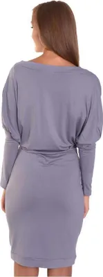 Produktbild von Damen Kleid Mini-Kleid mit Fledermaus Ärmel; Grau L/XL 40/42