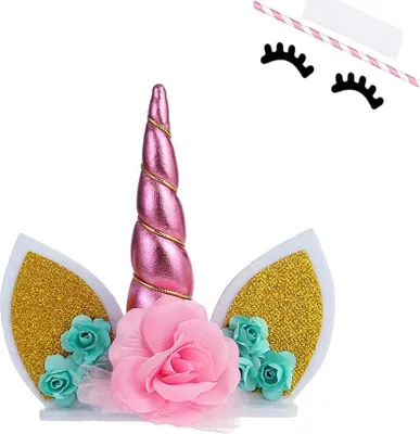 Produktbild von Rosa Einhorn Torten-Dekoration Toppers für Geburtstag, Hochzeit, Feier und Babyshower